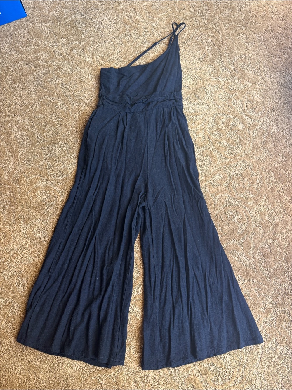 One-Shoulder Black Wide-Leg Jumpsuit